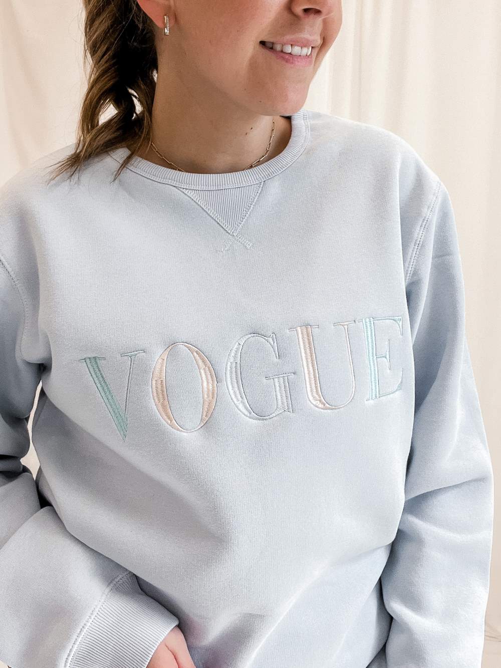 In Style Pastel Rainbow Embroidered Sweatshirt - Out The Purse UK