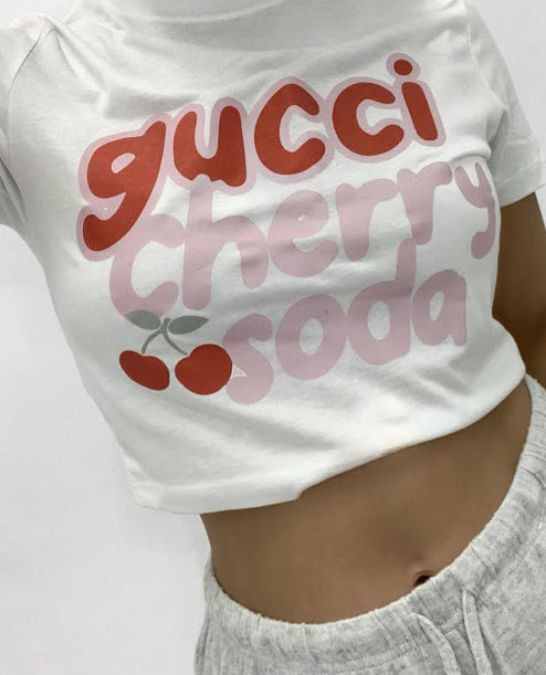 Cherry Soda Women's Crop T-Shirt Clothing Out The Purse UK 